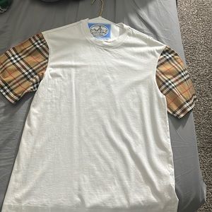Vintage Check Sleeve Cotton t shirt